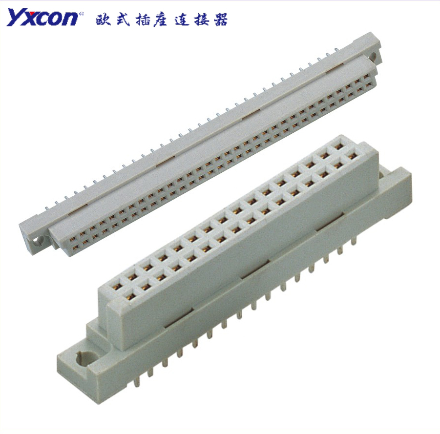 2.54 European socket connector , Dual Rows,   180°,  female seat