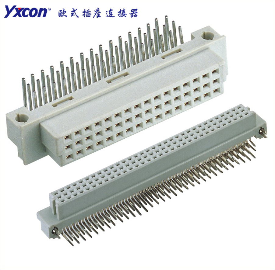 2.54 European socket connector ,  Three rows,   90°,  female seat